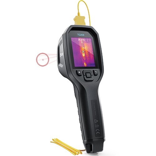 Display Size, 320" L x 240" W, Built-in, Resolution, 160 x 120 pixels, Thermal Sensitivity, 70 mK, Temperature Range, -10° - 45°C (14° - 113°F), 57° × 44°, Detector Pitch, 12 µm, Image Frequency