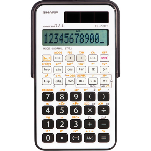 EL510RTB Scientific Calculator with 169 Functions, Each, 0.4" H x 3" W x 5.3" D, Operations, Direct Algebraic Logic, Change Sign (+/-), Square Root, Backspace, Constants (+/-/x/divide), Grand Total, Percent
