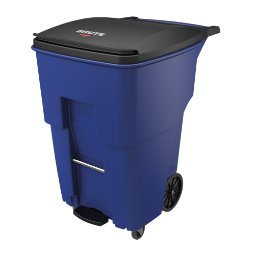 Brute® Step-On Rollout Container with Casters , Polyethylene, 95 US gal. Each