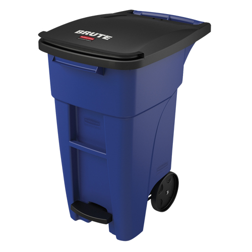Brute® Step-On Rollout Container , Polyethylene, 32 US gal. Each