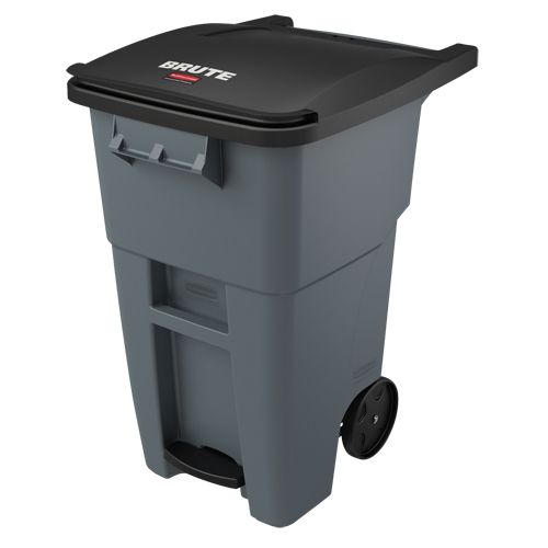 Brute® Step-On Rollout Container , Polyethylene, 50 US gal. Each