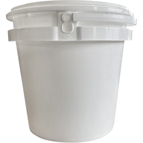 Pail with Lid, Each, Plastic, Capacity, 2.3 gal., White