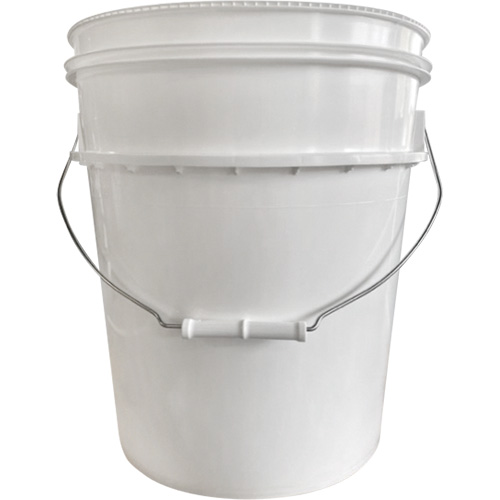 Pail with Lid, Each, Plastic, Capacity, 5.25 gal., White