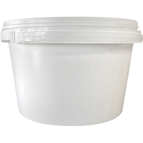 Pail with Lid, Each, Plastic, Capacity, 1.03 gal., White