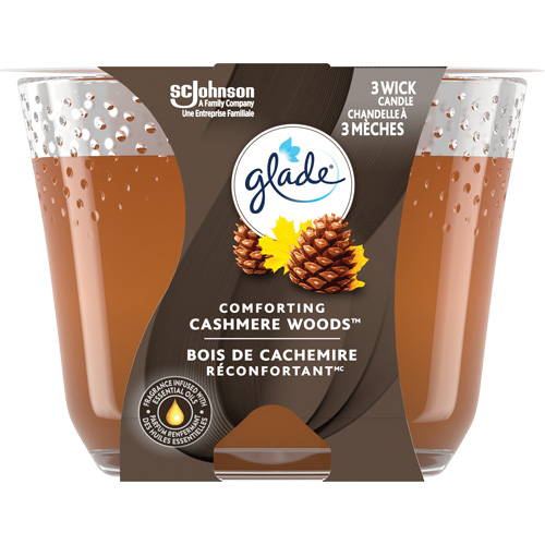Glade® 3-Wick Candle, Fragrance, Cashmere Woods®, Type, Wax, Format, 193 g