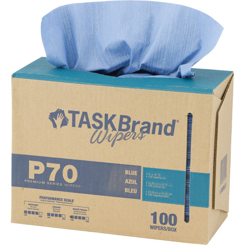TaskBrand® P70 Premium Series Wipers, Heavy-Duty, 16-3/4" L x 9" W Box of 100