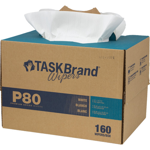 TaskBrand® P80 Premium Series Wipers, Heavy-Duty, 16-3/4" L x 12" W Box of 160