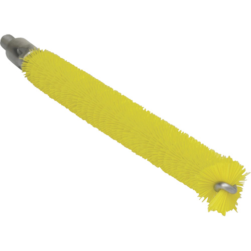 0.5" Brush for Flex Rod, Each, Tube, Colour, Yellow, Overall Length, 7-9/10", Bristle Strength, Medium, 0.5", Shaft Material, Stainless Steel, Bristle Material
