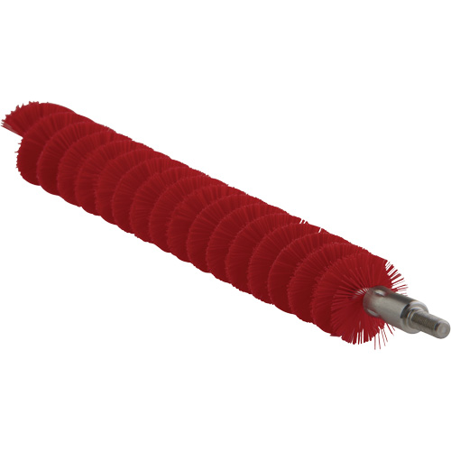 0.8" Brush for Flex Rod, Each, Tube, Colour, Red, Overall Length, 8", Bristle Strength, Medium, 0.8", Shaft Material, Stainless Steel, Bristle Material
