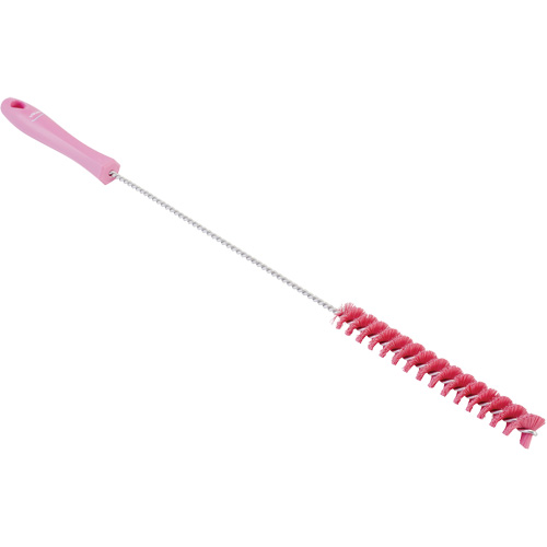0.9" Brush, Each, Tube, Colour, Pink, Overall Length, 20", Bristle Strength, Medium, 0.9", Shaft Material, Stainless Steel, Bristle Material