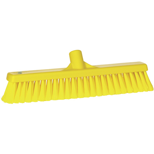 Fine Particle Push Broom, Bristle Material, Polypropylene, Block Length, 16-1/4", Sweep Action, Fine/Split, Bristle Colour, Yellow, Thickness, 2-3/4", Height, 4-1/4"