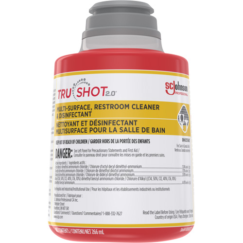 TruShot 2.0™ Multi-Surface Restroom Cleaner & Disinfectant, Container Size, 266 ml, Container Type, Trigger Bottle, Colour, Clear, pH, 12.5