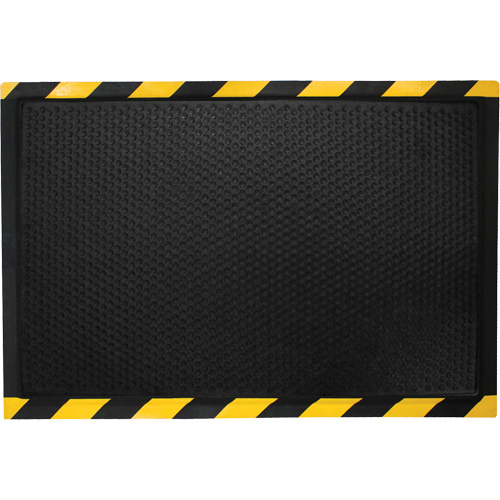 DuraComfort Anti-Fatigue Mat, Width, Length, 3', Thickness, 1/2", Colour, Black/Yellow, Material, Nitrile