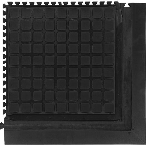 Hog Heaven III Comfort Modular Corner Tile, Each, 1-4/5', Length, 1-4/5', Thickness, 3/4", Colour, Black, Material