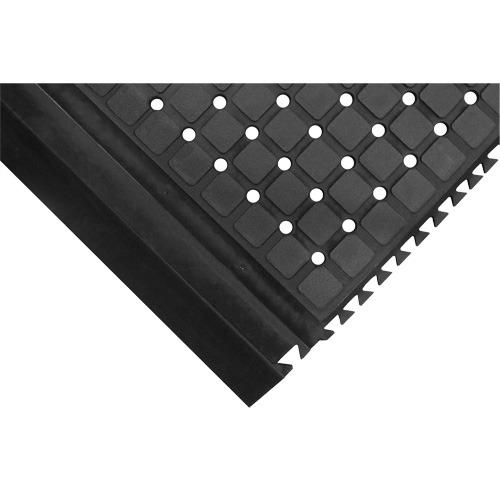Hog Heaven III Drainable Linkable End Mat, Each, 3-1/3', Length, 3-2/3', Thickness, 3/4", Colour, Black, Material