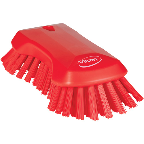 Hand Brush, Type, Scrub, Colour, Red, Overall Length, 9-1/10", Bristle Strength, Extra Stiff, Usage Temperature Range, -4 to 176 °F, Max. Drying Temperature, 212 °F