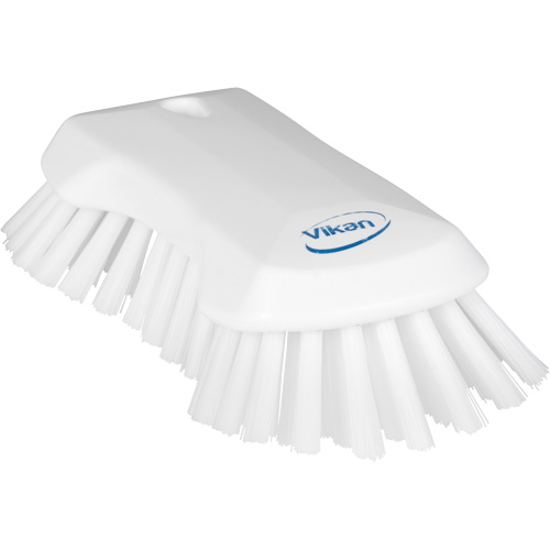 Hand Brush, Type, Scrub, Colour, White, Overall Length, 9-1/10", Bristle Strength, Extra Stiff, Usage Temperature Range, -4 to 176 °F, Max. Drying Temperature, 212 °F