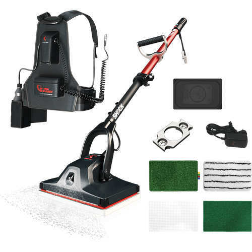 Shock Oscillating Floor Cleaning Machine with Backpack, Type, Cleaner, RPM, 5000, Runtime, 50 Minutes, Charge Time, Up to 4 Hours