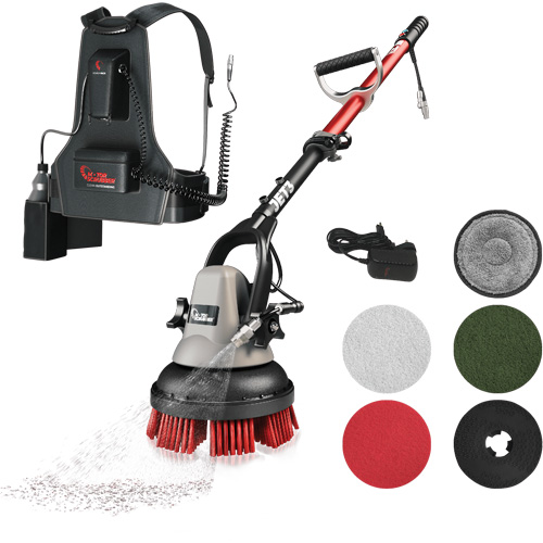 Portable Handheld Scrubber MSJET with Backpack, Type, Scrubber/Polisher, RPM, 360, Machine Weight, 3.8 lbs., Runtime, 3.5 to 4 Hours