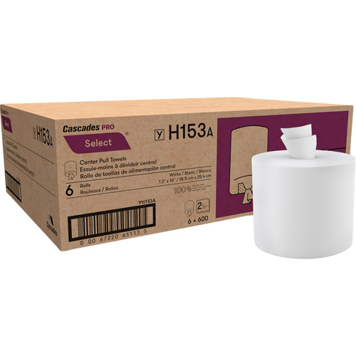 Paper Towel Roll, Ply, 2, Roll Type, Centre Pull, Roll Length, 550', Colour, White, Roll Width, 7-3/8"