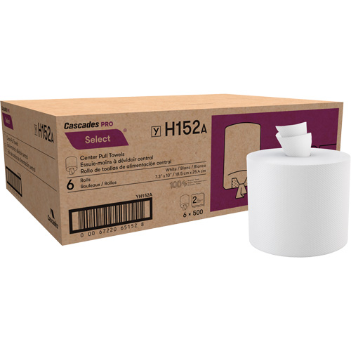Paper Towel Roll, Ply, 2, Roll Type, Centre Pull, Colour, White, Roll Diameter, 7.5"