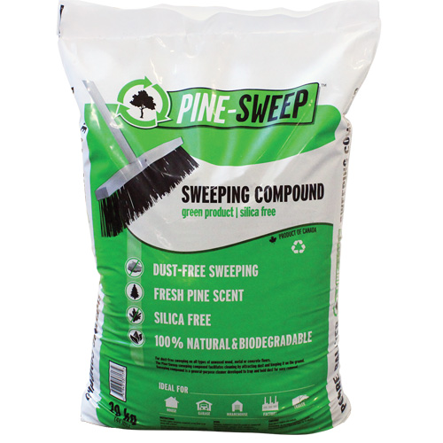 Pine Sweep Biodegradable Sweeping Compound, Each, 44 lbs. (20 kg), Container Type, Bag, Green, Scent, Pine, Bag Dimensions