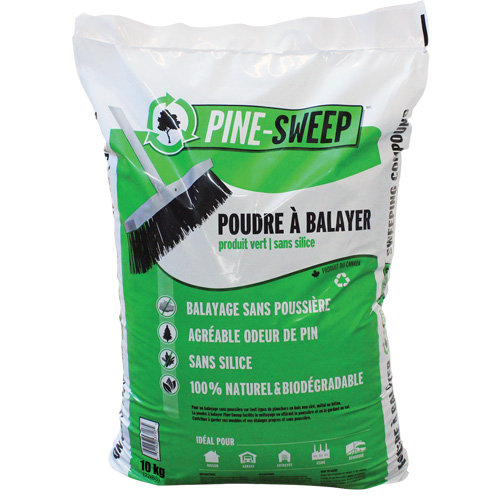 Pine Sweep Biodegradable Sweeping Compound, Each, 22 lbs. (10 kg), Container Type, Bag, Green, Scent, Pine, Bag Dimensions