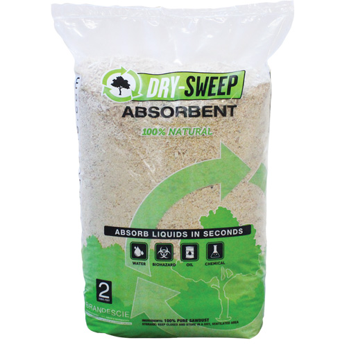 Dry Sweep Biodegradable Natural Absorbent, Each, 22 lbs. (10 kg), Container Type, Bag, Natural, Scent, Natural Wood, Bag Dimensions