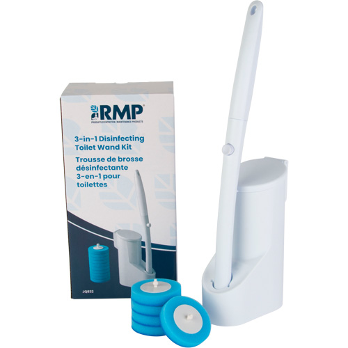 3-in-1 Disinfecting Toilet Wand Kit, Each, Bowl, (1) handle; (1) wand; (1) refill caddy holder; (8) disposable refills