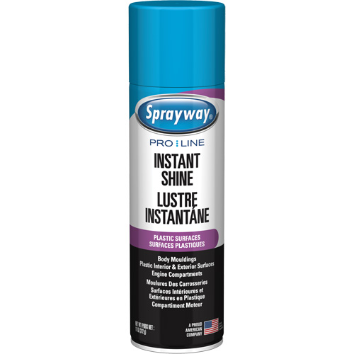 Pro Line Instant Shine for Plastic Surfaces, Case of 12, 11 oz., Container Type, Aerosol Can, Clear, Fragrance, Solvent Odor, Shelf Life