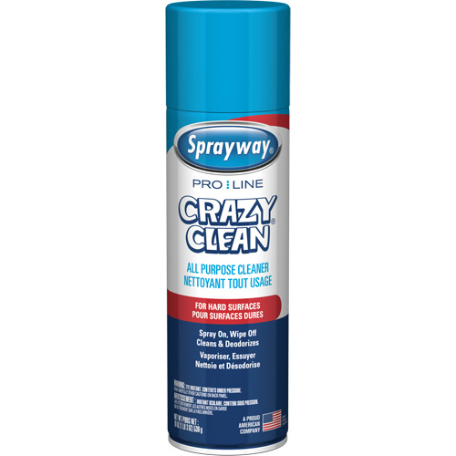 Pro Line Crazy Clean® All Purpose Crazy Cleaner, Case of 12, 19 oz., Container Type, Aerosol Can, White, Fragrance, Floral, Shelf Life