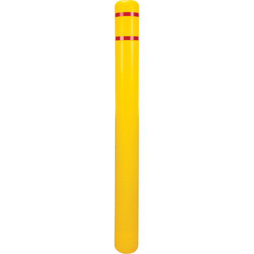 Polyethylene Bollard Cover, Each, 52", Fits Bollard Diameter, 4-1/2", Colour, Yellow/Red, 5", Material, HDPE, Manufacturer's Warranty