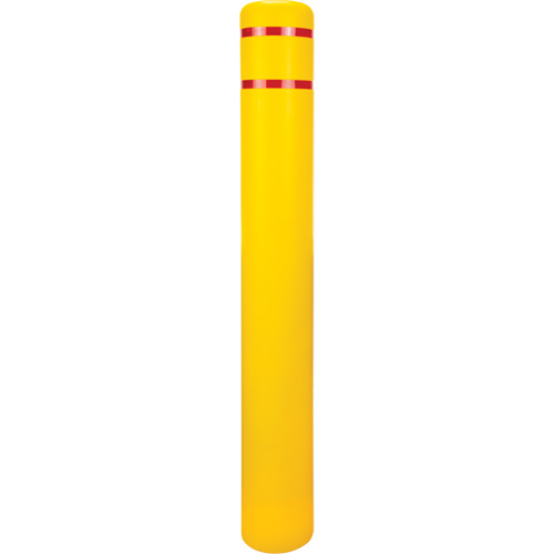 Polyethylene Bollard Cover, Each, 52", Fits Bollard Diameter, 6-5/8", Colour, Yellow/Red, 7", Material, HDPE, Manufacturer's Warranty