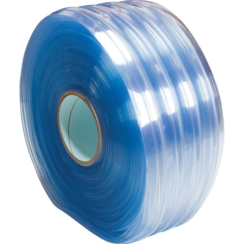 Low-Temperature Ribbed Strip Curtain, Roll, 12", Strip Thickness, 0.12", Strip Length, 164', Clear, Weight, 126 lbs., Manufacturer's Warranty