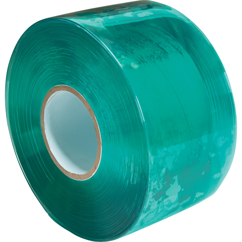Static Dissipative Strip Curtain, Roll, 12", Strip Thickness, 0.12", Strip Length, 164', Clear Green, Weight, 117 lbs., Manufacturer's Warranty