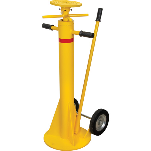 100,000 lbs. Static Capacity Trailer Jack, Each, 20 tons, Lowered Height, 41", Raised Height, 50", 83 lbs., Overall Width, 17-5/8", Overall Length