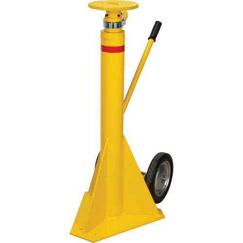 100,000 lbs. Static Capacity Ratchet Trailer Jack, Each, 20 tons, Lowered Height, 39", Raised Height, 51", 117 lbs., Overall Width, 17-5/8", Overall Length