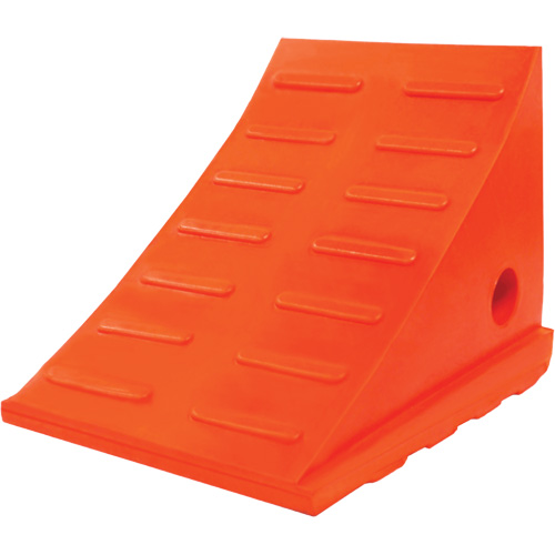 25 Ton General Purpose Wheel Chock, Each, Urethane, Max. Tire Diameter, 46", Colour, Orange