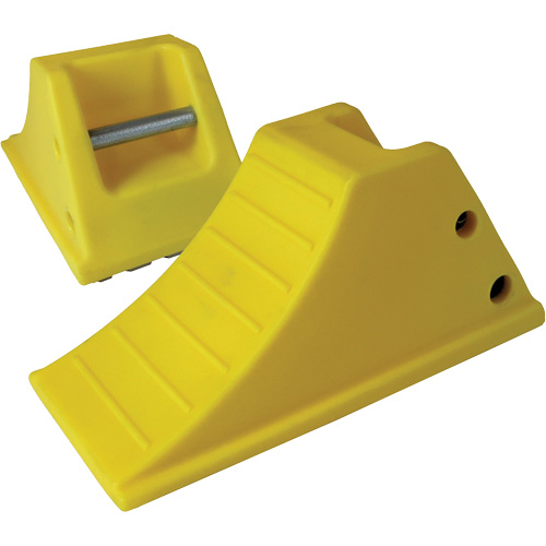40 Ton Large Equipment Wheel Chock with Grip Pads, Each, Urethane, Colour, Yellow