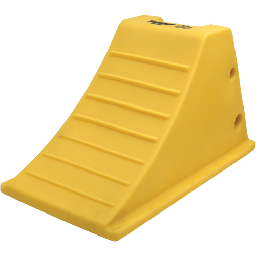 75 Ton Large Equipment Wheel Chock with Aluminum Cleats, Each, Urethane, Max. Tire Diameter, 65", Colour, Yellow