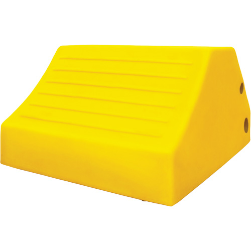 165 Ton Large Equipment Wheel Chock with Handle & Hole, Each, Urethane, Max. Tire Diameter, 105", Colour, Yellow