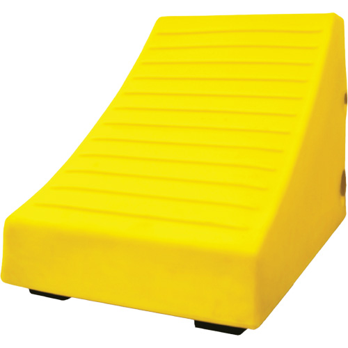 400 Ton Large Equipment Wheel Chock with Handle & Hole, Each, Urethane, Max. Tire Diameter, 165", Colour, Yellow