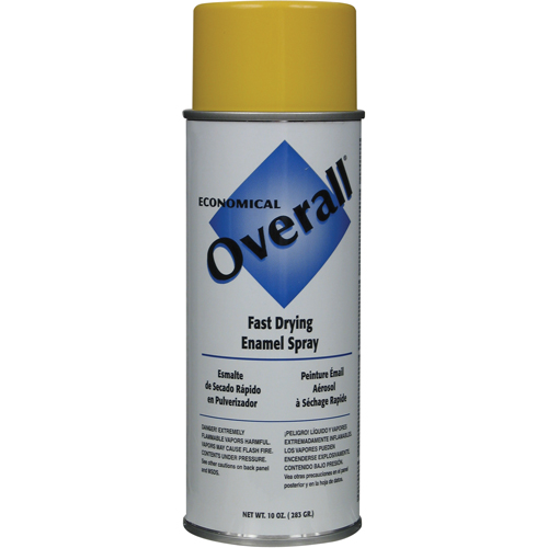 Enamel Spray Paint, Yellow, Aerosol Can, 16 oz.