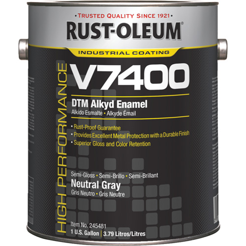 DTM Alkyd Enamel Paint, Grey, Gallon