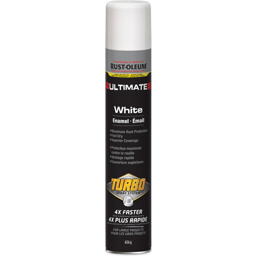 Ultimate Turbo Enamel Spray Paint, Can, Aerosol Can, Colour Family, White, Container Size, 656 g, Net Volume, 652 g, Finish