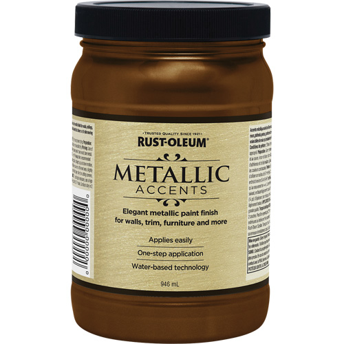 Metallic Accents Latex Paint, Container Type, Jar, Colour Family, Bronze, Container Size, 946 ml, Net Volume