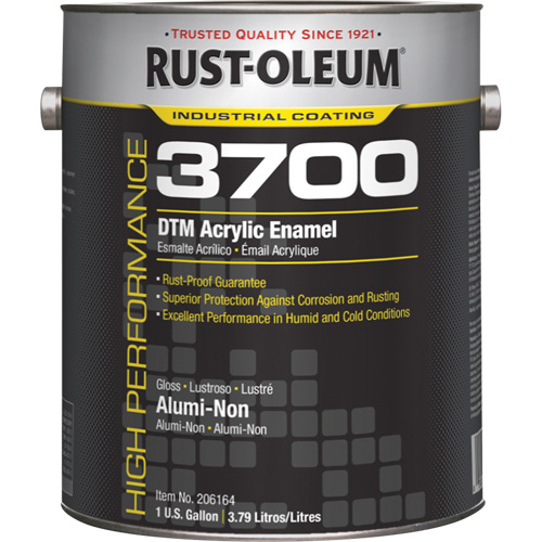 3700 High-Performance DTM Acrylic Enamel, Gallon, Gallon, Colour Family, Silver/Aluminum, Container Size, 1 gal., Net Volume, 1 gal., Finish, Alumi-NON