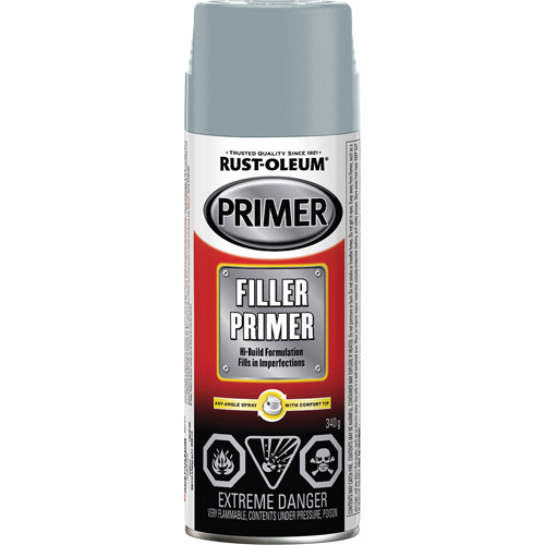 Automotive Filler Primer, Can, Aerosol Can, Colour Family, Grey, Container Size, 340 g, Finish, Very Flat, Colour
