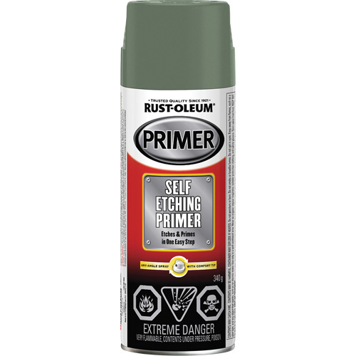 Automotive Self-Etching Primer, Can, Aerosol Can, Colour Family, Green, Container Size, 340 g, Finish, Very Flat, Colour, Grey-Green