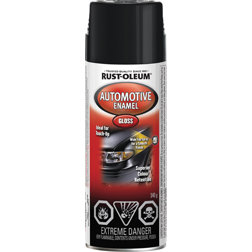 Automotive Enamel, Can, Aerosol Can, Colour Family, Black, Container Size, 340 g, Finish, Gloss, Colour